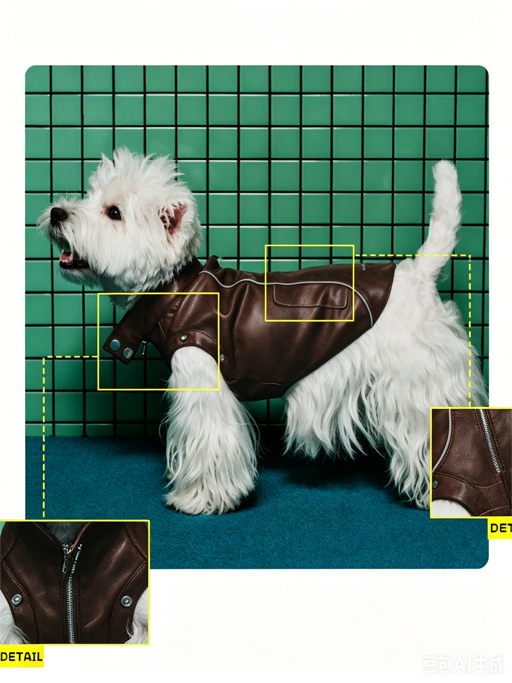 Pet Retro Leather Jacket