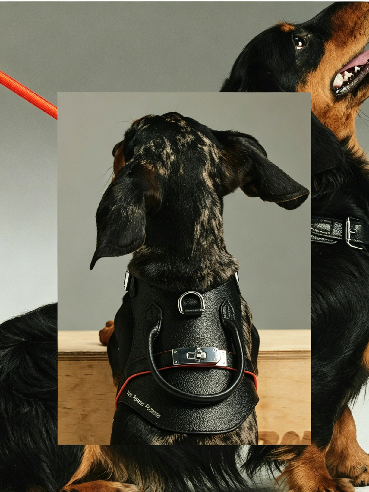 Pet leather harness