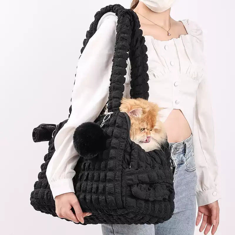Portable Carrying Bag For Small Dogs And Cats, Suitable For Both Outdoor Use And Handheld/Cross-Body Carrying