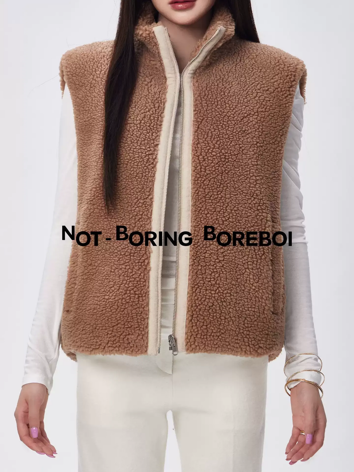 Reversible wool and goose-down vest