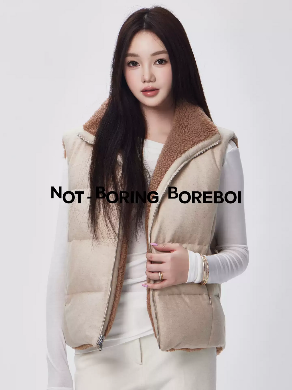Reversible wool and goose-down vest