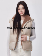 Reversible wool and goose-down vest