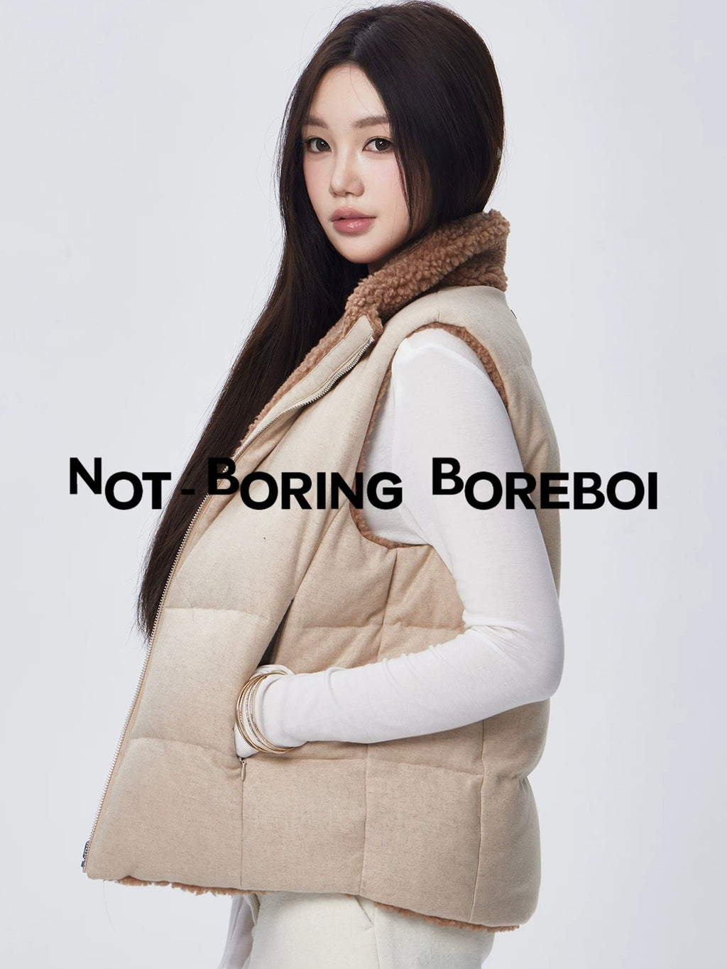 Reversible wool and goose-down vest