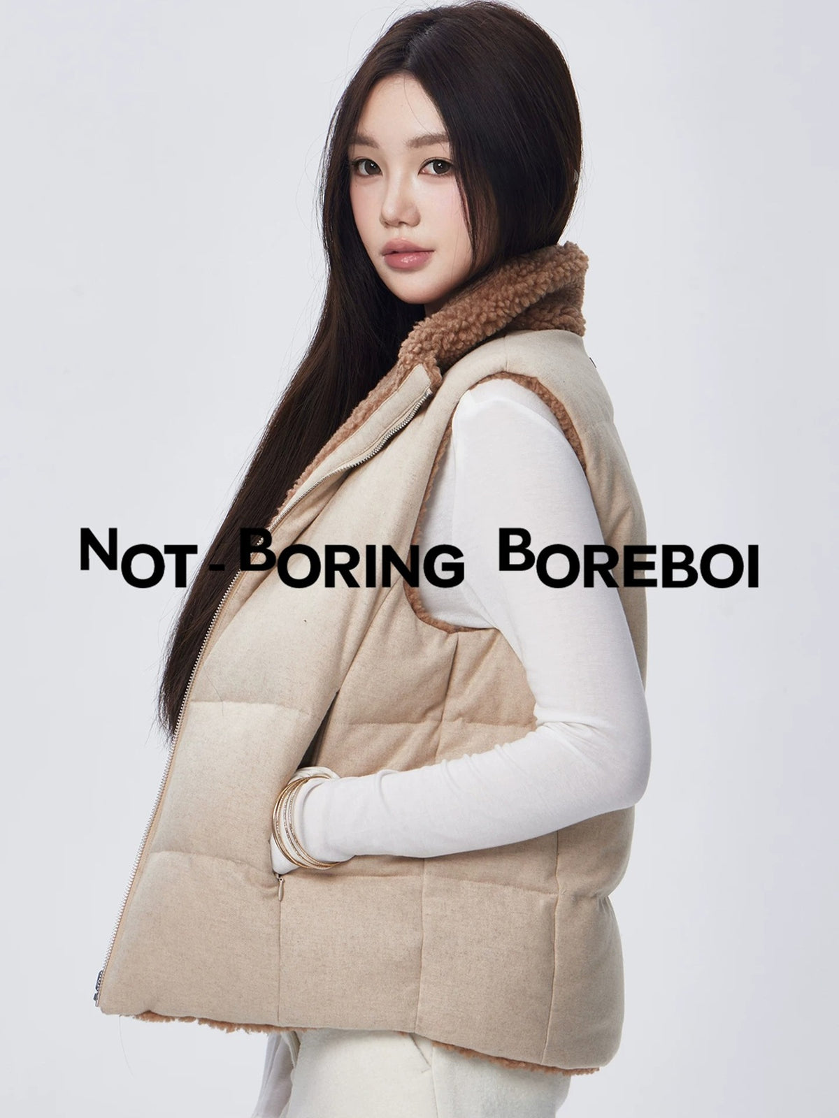 Reversible wool and goose-down vest