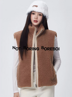 Reversible wool and goose-down vest