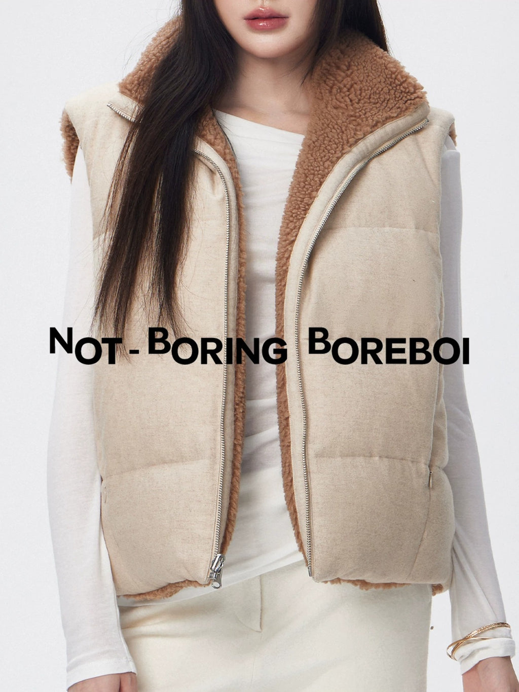 Reversible wool and goose-down vest