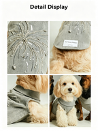 Sequined Denim Collared Pet Jacket