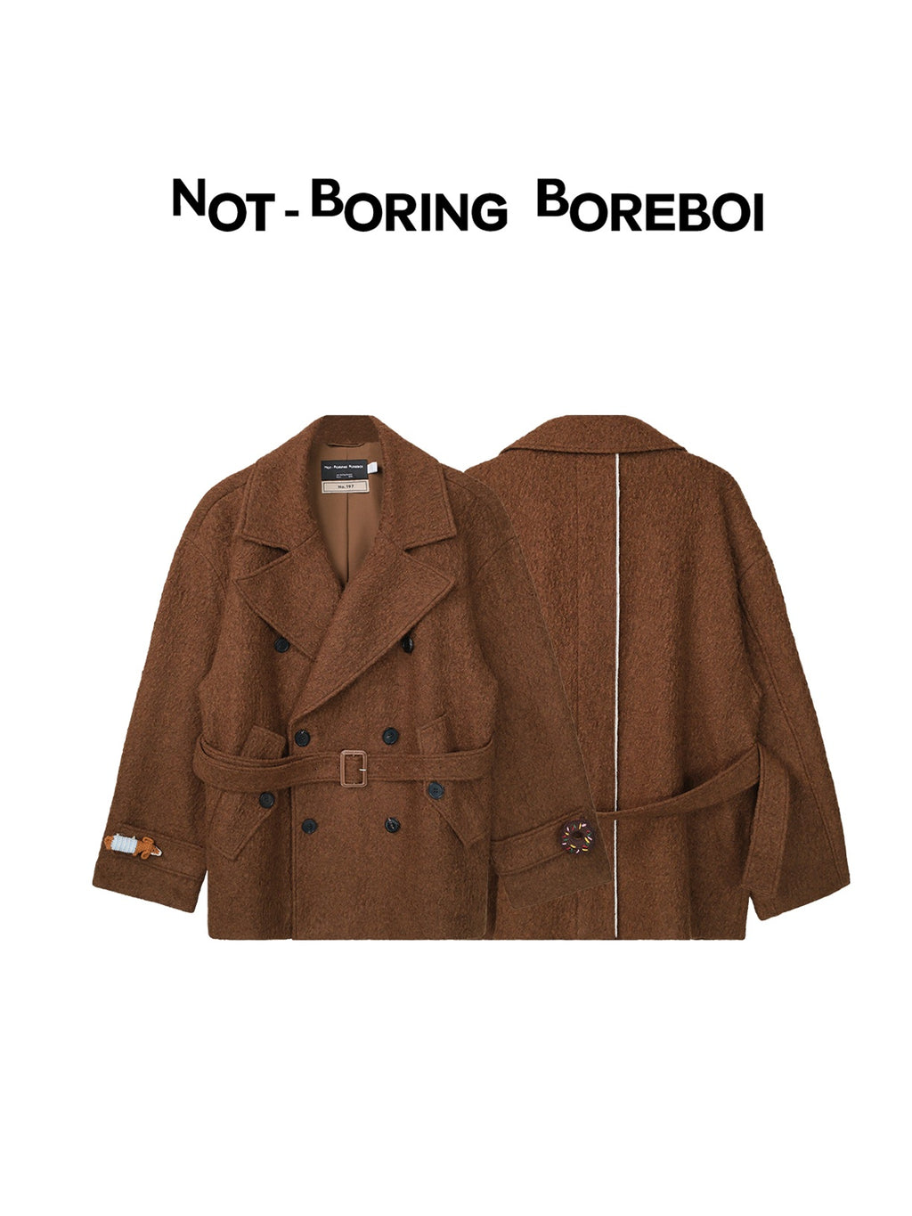 Sheep wool blend double breasted woolen coat for women