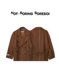 Sheep wool blend double breasted woolen coat for women