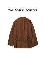 Sheep wool blend double breasted woolen coat for women