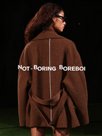 Sheep wool blend double breasted woolen coat for women