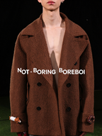 Sheep wool blend double breasted woolen coat for women
