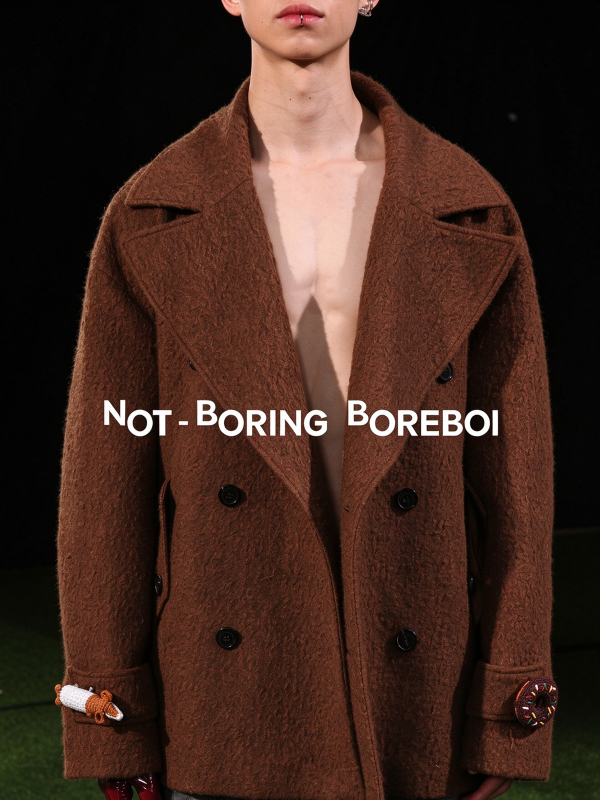 Sheep wool blend double breasted woolen coat for women