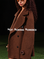 Sheep wool blend double breasted woolen coat for women