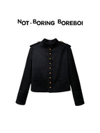 Short jacket with metal buttons for autumn/winter