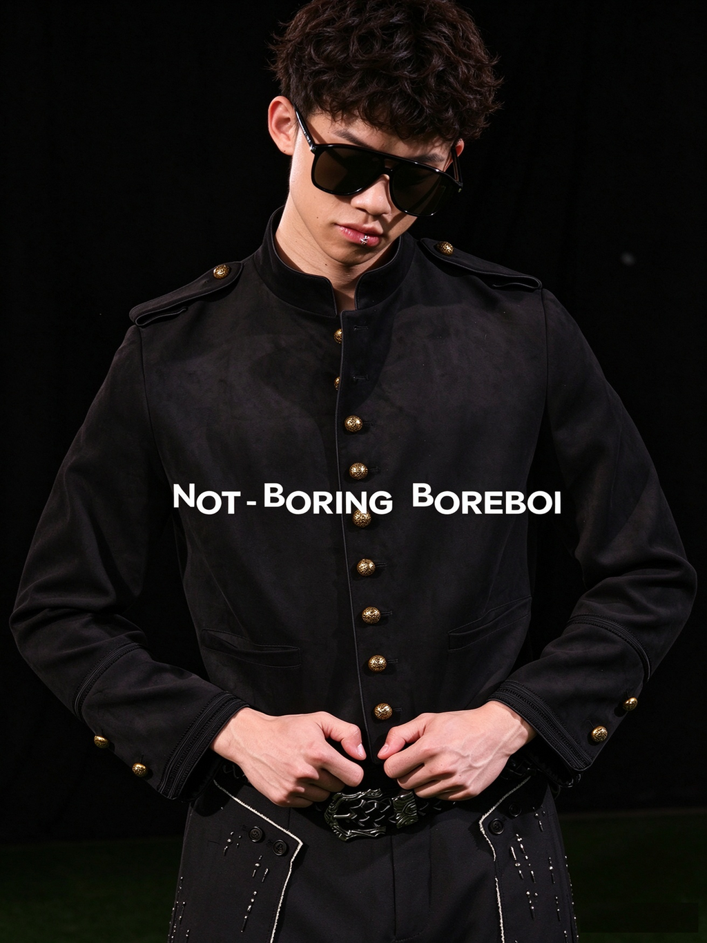 Short jacket with metal buttons for autumn/winter