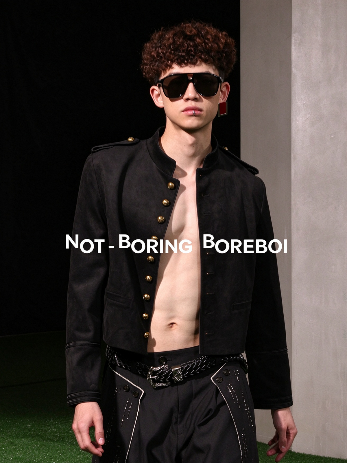 Short jacket with metal buttons for autumn/winter