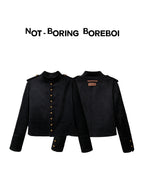 Short jacket with metal buttons for autumn/winter