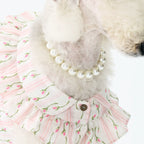 Egge Spring And Summer Sleeveless Floral Ruffle Pet Shirt