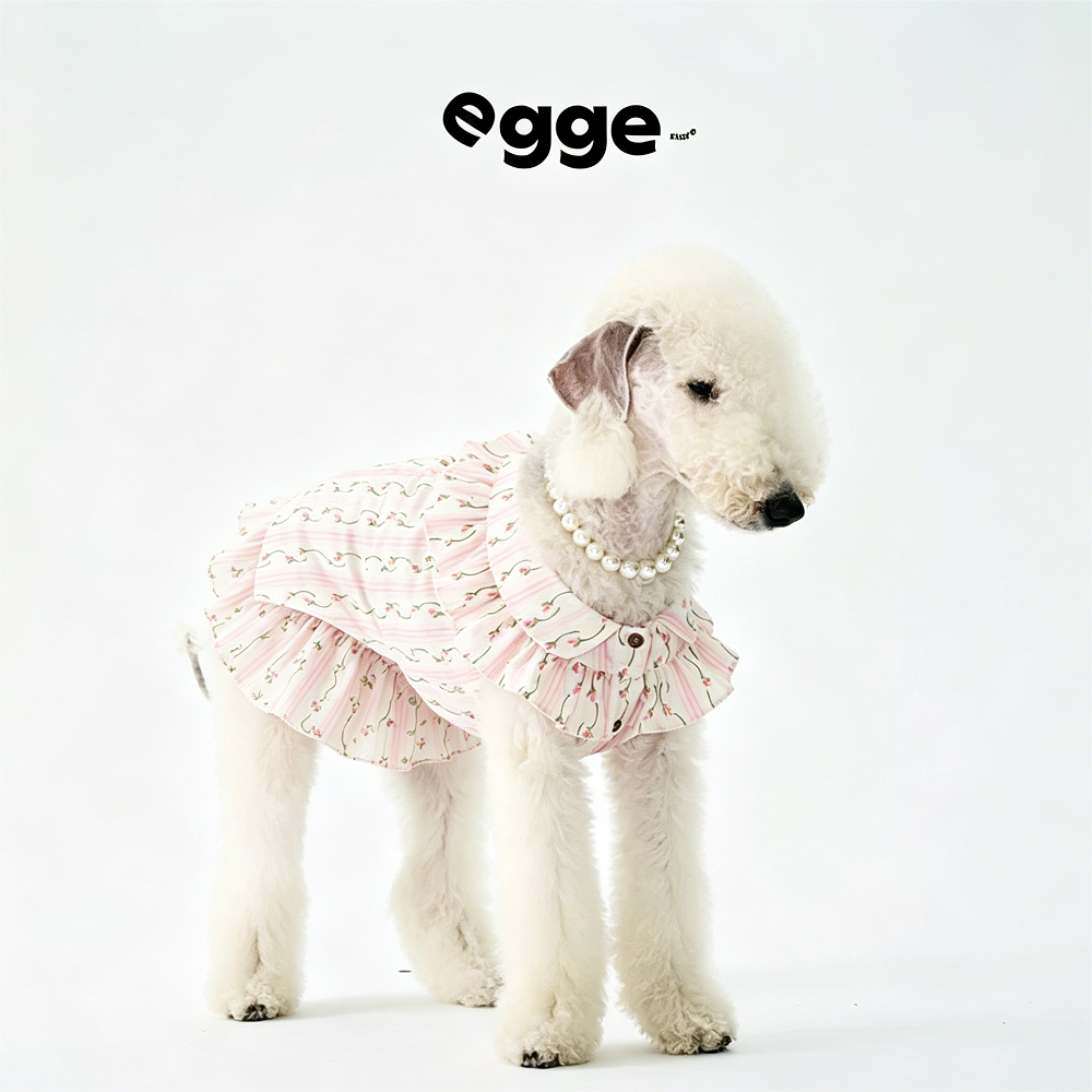 Egge Spring And Summer Sleeveless Floral Ruffle Pet Shirt