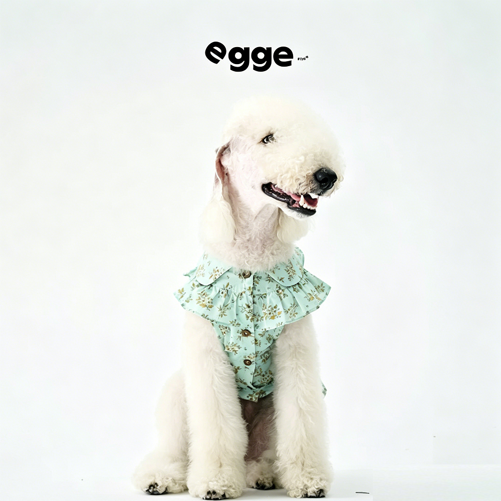 Egge Spring And Summer Sleeveless Floral Ruffle Pet Shirt