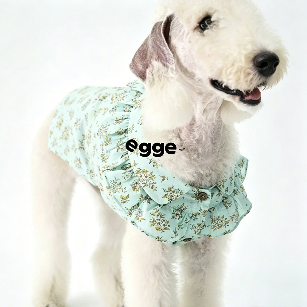 Egge Spring And Summer Sleeveless Floral Ruffle Pet Shirt