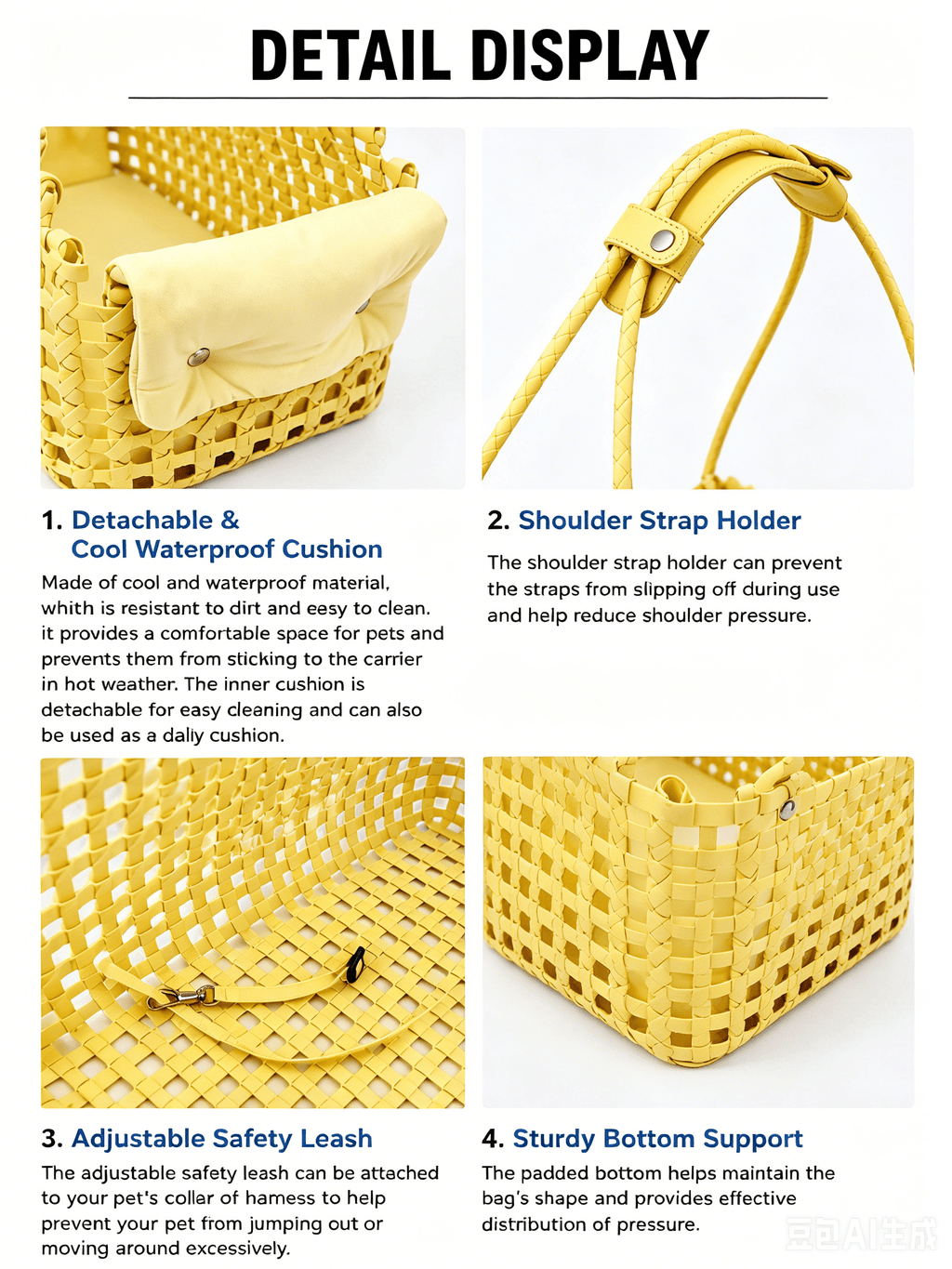 Summer Woven Pet Tote Bag