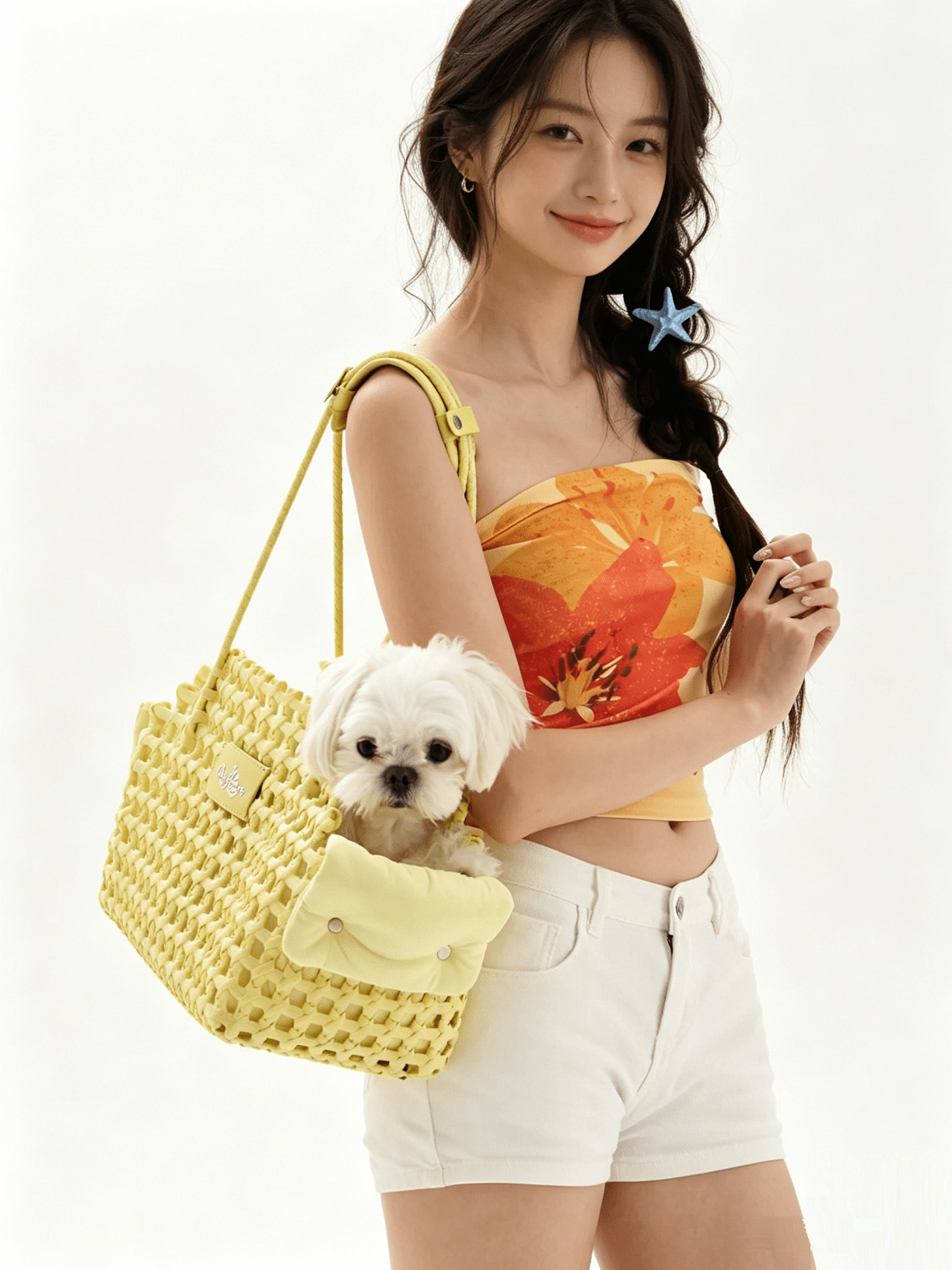 Summer Woven Pet Tote Bag