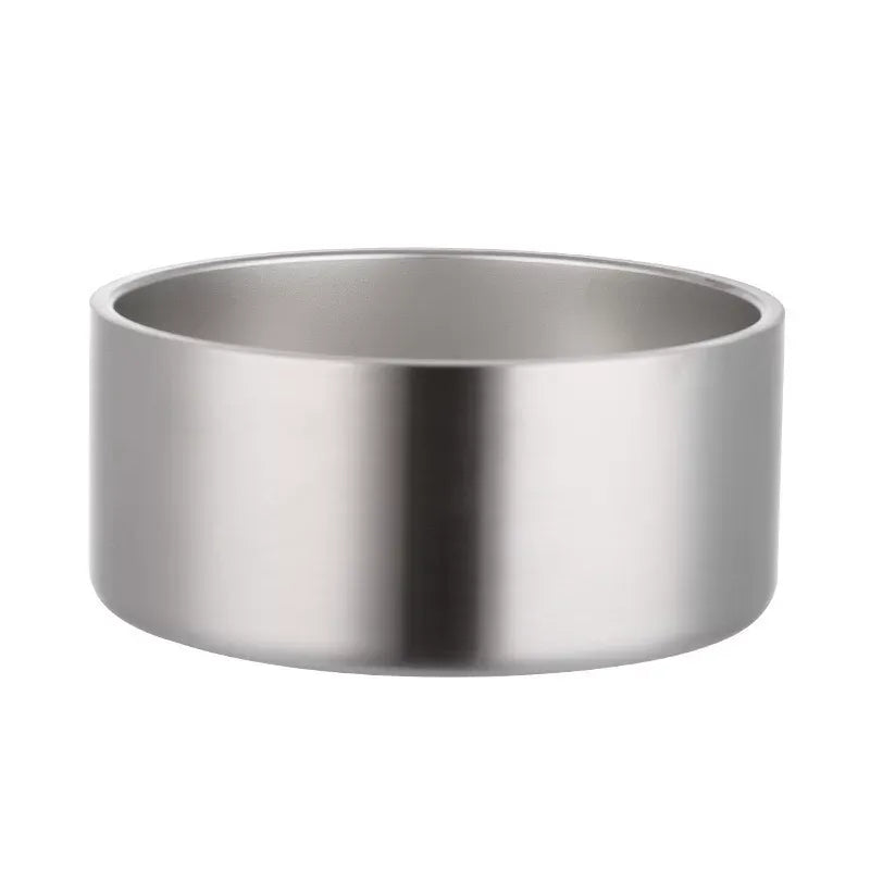 Vacuum Double-Layer Anti-Slip Stainless Steel Pet Bowl