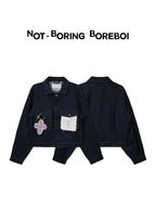 Unisex Indigo Denim Jacket – Loose-Fit, Cropped Outerwear for Spring