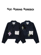 Unisex Indigo Denim Jacket – Loose-Fit, Cropped Outerwear for Spring