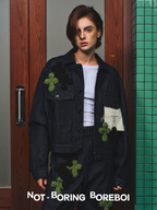 Unisex Indigo Denim Jacket – Loose-Fit, Cropped Outerwear for Spring