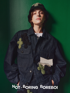 Unisex Indigo Denim Jacket – Loose-Fit, Cropped Outerwear for Spring