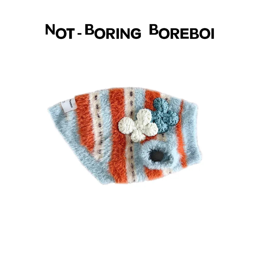 Dog Cross-Knit Striped Warm Clothes
