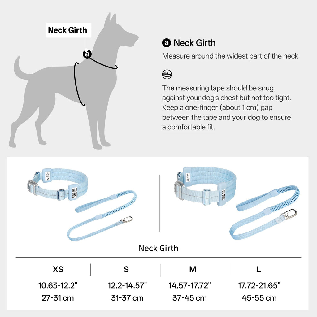 Buddy Armor Ultra-Comfort Fluffy Collar(QR)&Leash Set