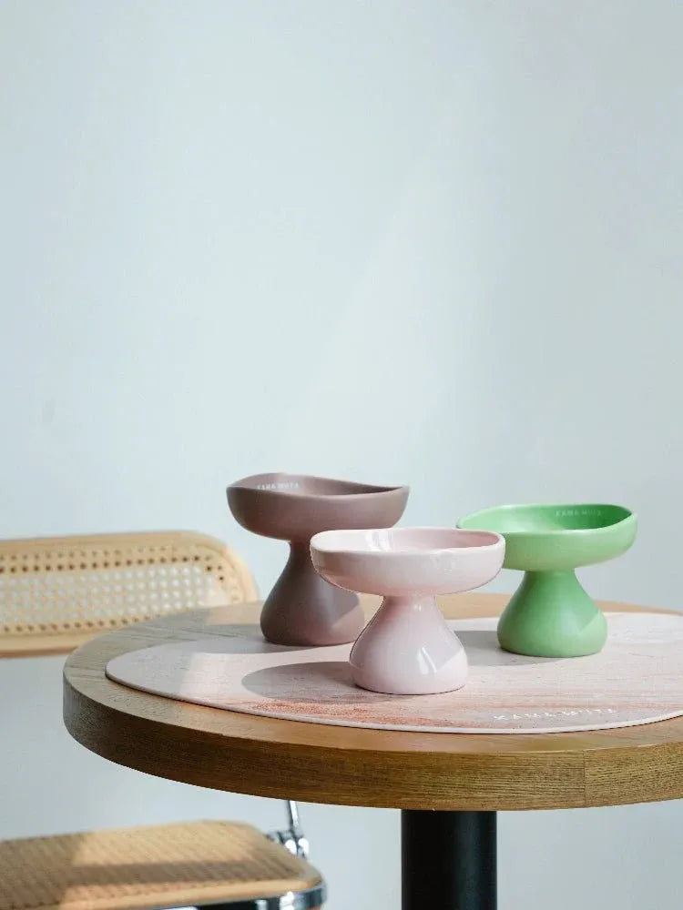 Kama Muta Mushroom Bowl Ceramic Elevated Bowl